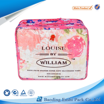 new design plastic wire bag with zipper for blanket bag