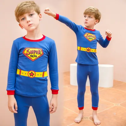 Cartoon printed spiderman pajamas soft toddler boys clothing pants sets kids pajamas