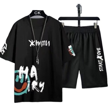 Herren Sommer dünn schnell trocknend Sportswear -Set: Kurzarmis und Shorts