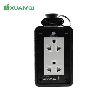 Black Power Strip with Safety Sockets, 250V 16A