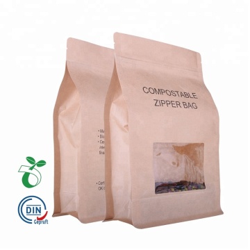 Zip Lock Block Bottom Paper Bag Biodegradable