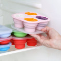 Vassoio freezer per alimenti per neonati in silicone amovibile con coperchio a clip