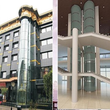 Elevador comercial externo e interno