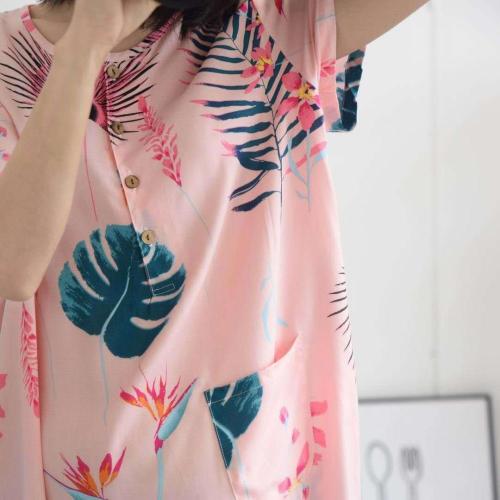 Rayon mittellanges Zuhause Pullover lockeres Kleid