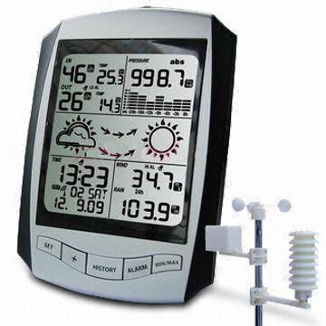 Professional Wireless Weather Station with RCC Clock and -40.0 to 65.0°C Outdoor Temperatures