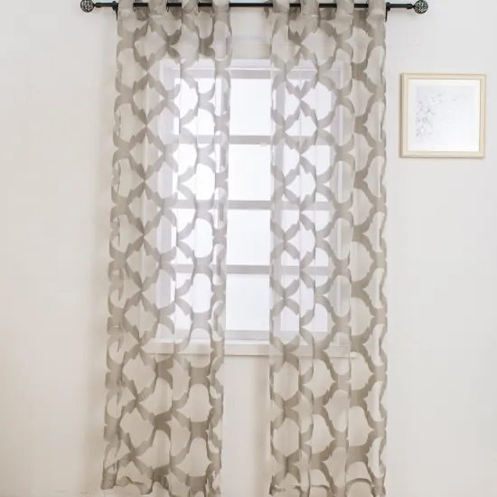 Romantic Nordic Light Grey Jacquard Sheer Voile Window Curtains: Elegant European American Hospital Decoration