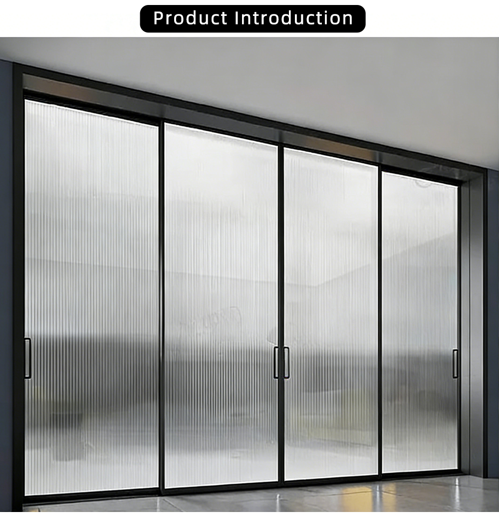 Four-Panel Reeded Glass Sliding Door YJ-R025 X