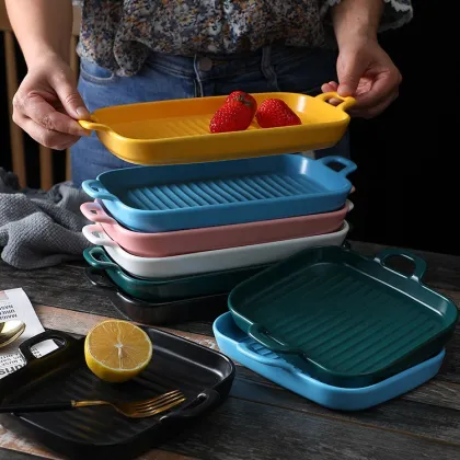 Nordic Customized Rectangular BakeWare Sets - Microwave Safe Pans & Dish Plates
