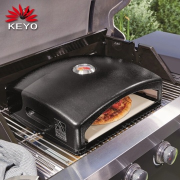 KEYO Outdoor Multi-Fuel Gas Charcoal Pellet Wood Fired Pizza Oven With Pizza Stone