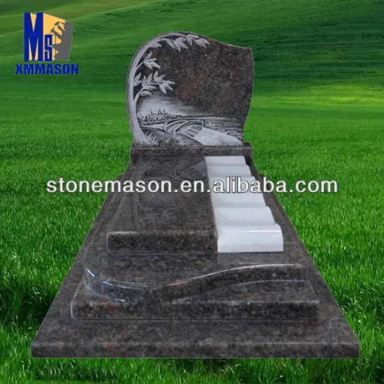 Beautiful modern headstone with trees