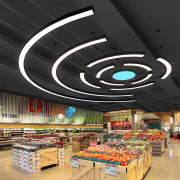 S-Shaped Curved Linear Pendant Light - Decorative Chandelier for Supermarket and Gym