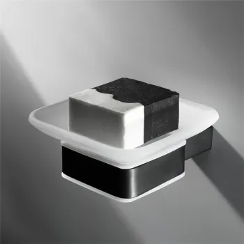 HIDEEP Stainless Steel Bathroom Black Soap Dish Holder