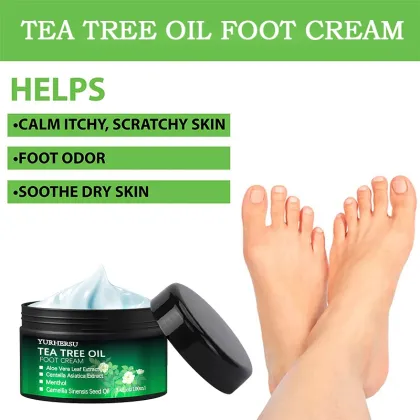 YURHERSU Foot Care Tea Tree Oil Cream - Exfoliating & Moisturizing Foot Cream