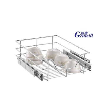 Kitchen Storage Shelf Pull-Out Wire Basket