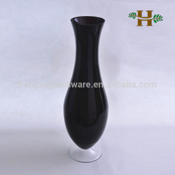 tall footed glass vase,tall wedding glass vase,pedestal cylinder glass vase