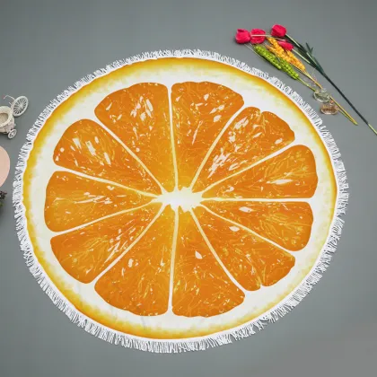 Fruit shaped summer microfiber circle beach towel