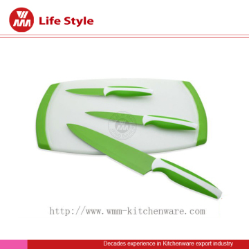 Cutting board with knife set