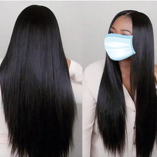 Direct Factory 150 Density Natural Black Bleached Knots Brazilian Human Wigs 30In Bone Straight Wig Lace Front Human Hair