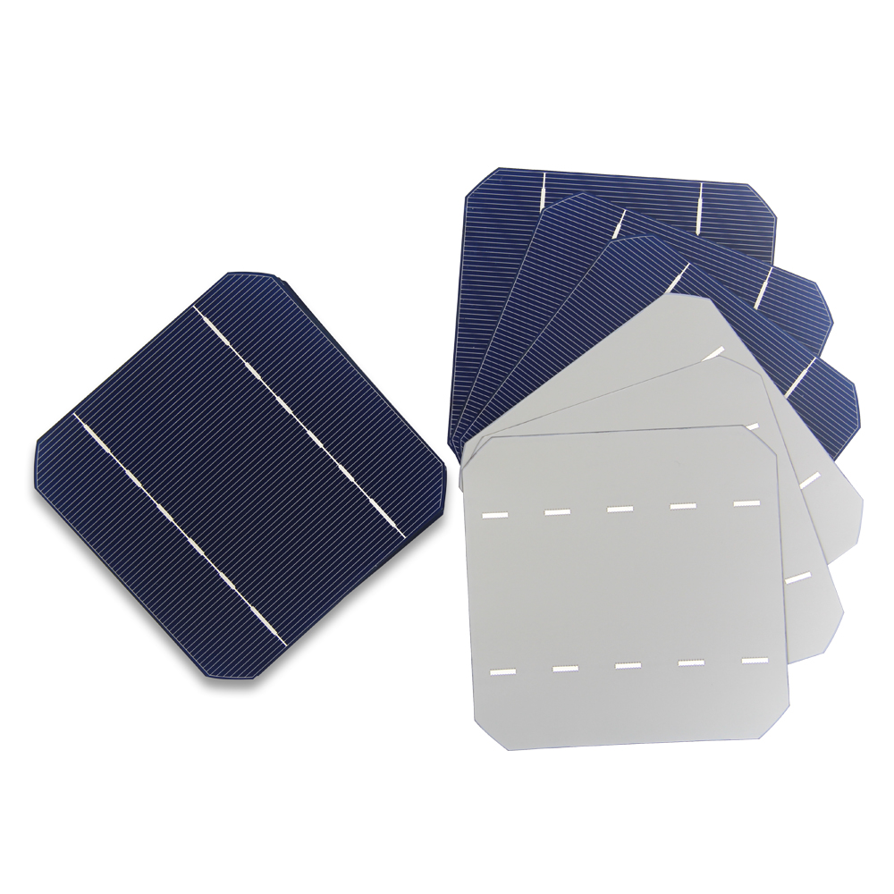 100Pcs 0.5V 125MM Monocrystalline Solar Cell For DIY Solar Panel 12V
