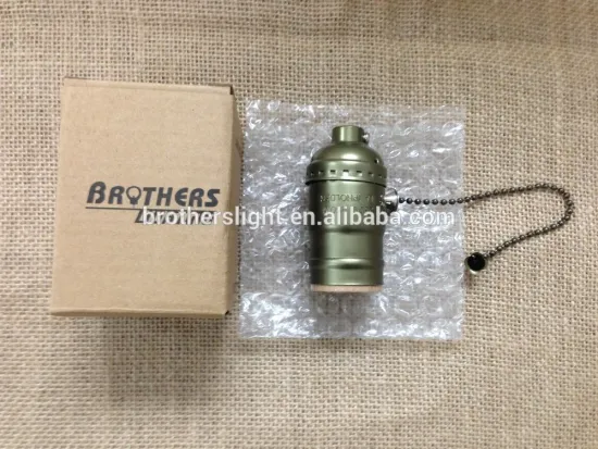 Bronze vintage edison style bulb light holder zipper switch aluminum lamp holder