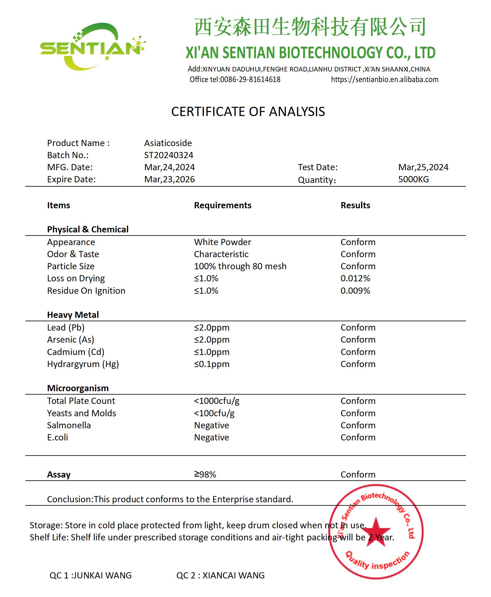 Asiaticoside 98%-COA_01