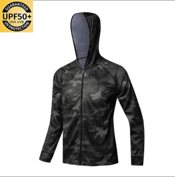 UPF 50+ Quick-Drying Breathable Long-Sleeved Fishing Hoodie with Full Zip Design