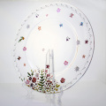 Flower Decorative Transparent Glass Dish Plates For Wedding