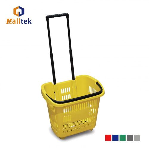 Supermarket plastic hand trolley shopping basket