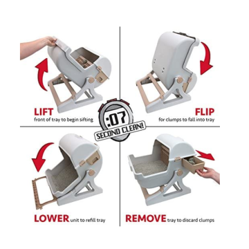 Boîte de litière de chat de nettoyage rapide semi-automatique