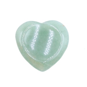 Green Aventurine Handmade Craved 40MM Love Heart Thumb Worry Stone for Anxiety Stress Relief Meditation