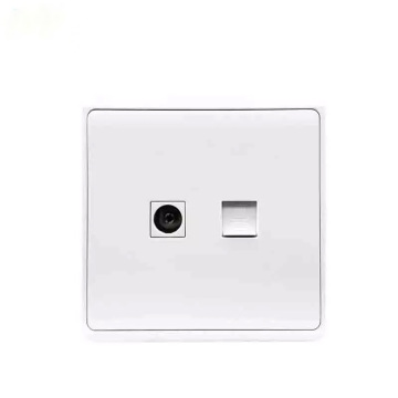 1 Gang TV Socket and RJ45 LAN Outlet