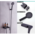 Bathroom wall mounted brass bathroom shower mixer faucet with slide bar Copper Sliding Column Head Sprayer