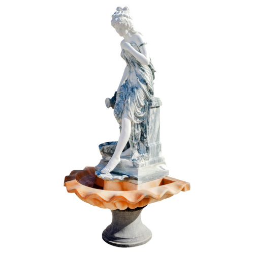 Classical Lady Multi Tone Marble Statue Handcrafted Artistic