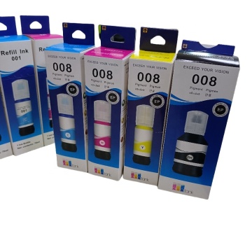 Refill Ink Cartridges for Epson EcoTank Models L14140, L15150, L15160: Compatible K/Y/C/M Set