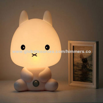 2014 fashion pretty customized promotional rabbit mini LED baby night lights