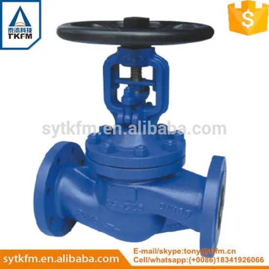 water medium DIN standard bellows seal globe valve pn16