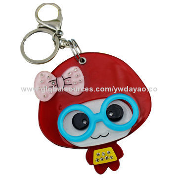 Hot selling amazing beautiful girl's plastic keychainsNew
