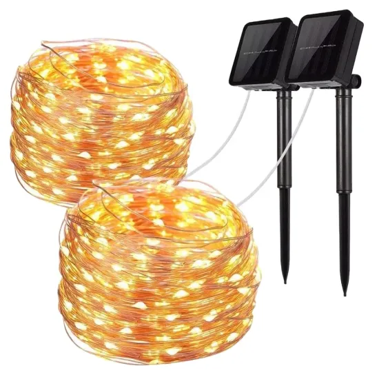 OEM 22M LED Solar Christmas Garden Decoration with Waterproof Copper Wire Fairy Lights