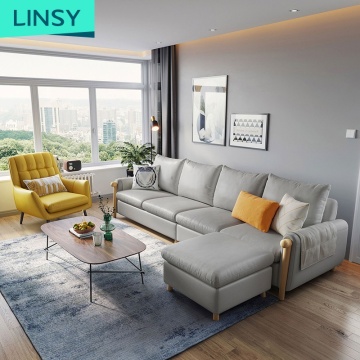 Linsy Modern Leather Sectional Sofa - High Quality, Low Price Living Room Furniture