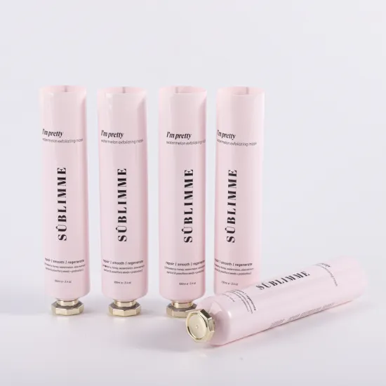 Plastic soft squeeze tube with custom octagonal cap