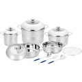 Cookware Set with Steamer and Cooking Utensils
