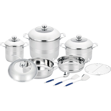 Cookware Set with Steamer and Cooking Utensils