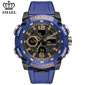 SMAEL Military Sport Watch Men Dual Display Waterproof