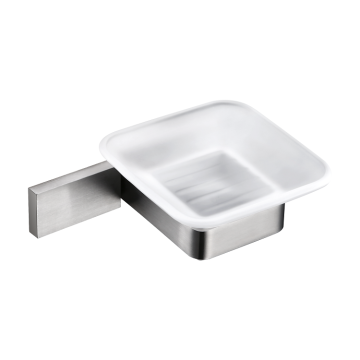 Bathroom soap dish with brushed