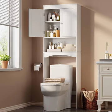 Indoor Wooden Over Toilet Storage Rack for Bathroom Design