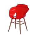 French design plastic chairs with wood footrest