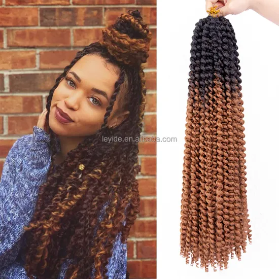 AliLeader 22 Inch Passion Twist Hair Ombre Blonde Water Wave Bohemian Braid Crochet Braiding Synthetic Hair Extension