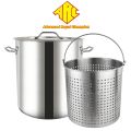 ARC Stainless Steel Stock Pot with Basket 84Quart