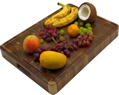 Acacia Wood Kitchen Rectangle End Grain Butcher Block Chopping Board