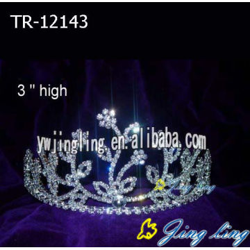 Tiaras boda 3 pulgadas del Rhinestone flor